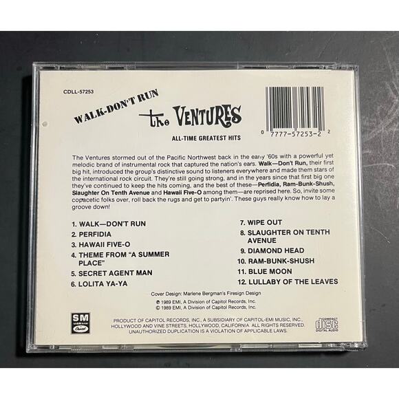 The Ventures Walk-Don’t Run CD 1989 All-Time Greatest Hits Surf Rock EMI Capitol - Picture 2 of 6